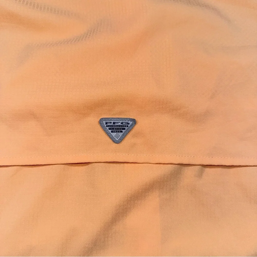 Columbia Women's PFG Button Up Fishing Shirt Peach 2X Vented Long Sleeve - Picture 5 of 6